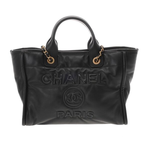 CHANEL Deauville Tote Bag Black/Noir AS3257 shoulder bag - Picture 1 of 10